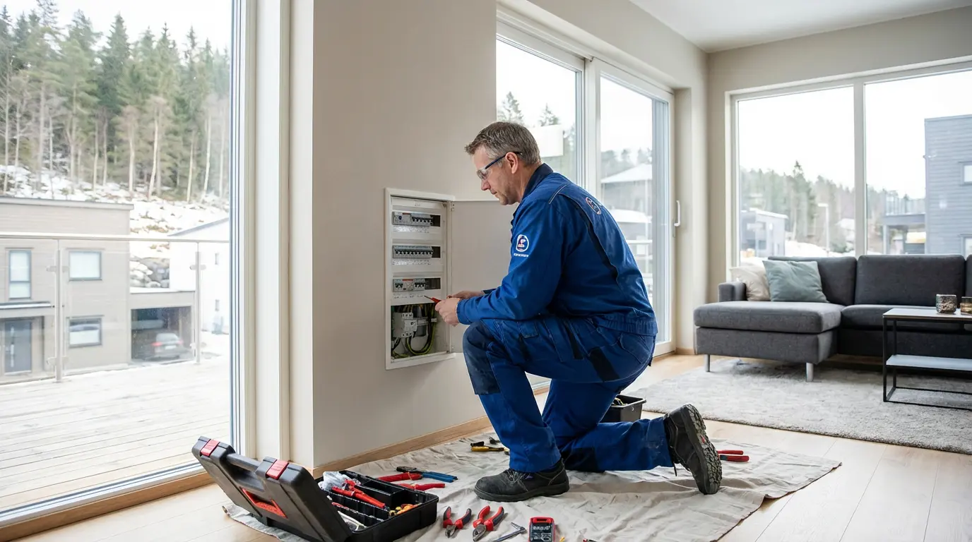 Elektriker på jobb i Oslo